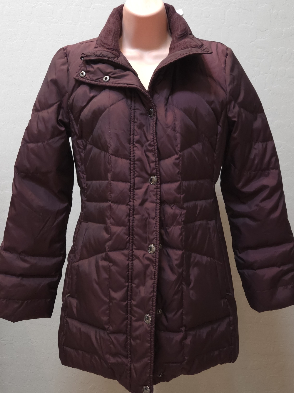 London Fog Women's Quilted Jacket in Plum